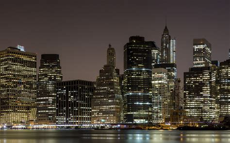 Image Manhattan New York City USA Night Skyscrapers Cities 1920x1200