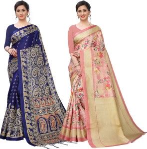 Buy Ruchika Fashion Floral Print Bollywood Art Silk Pink Sarees Online ...