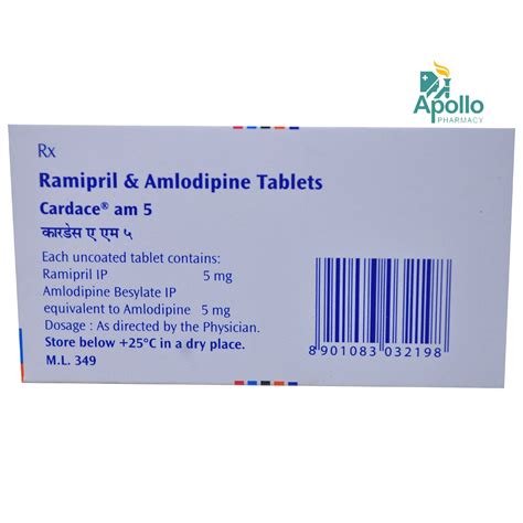 Cardace AM 5 Tablet 10's Price, Uses, Side Effects, Composition ...