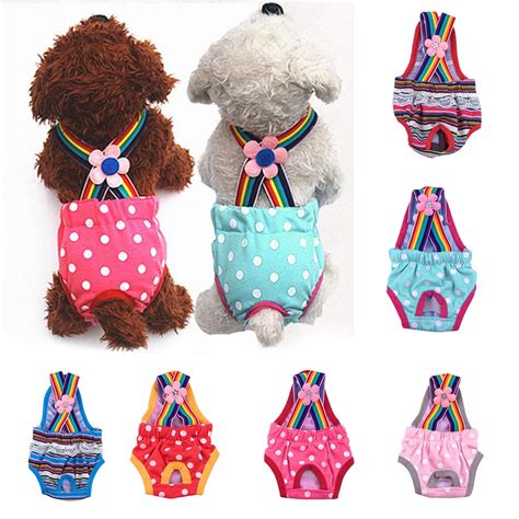 Pnellth Female Dog Diaper Cute Comfortable Washable Polka Dot Striped ...