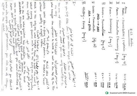 Arabic Revision Answers - ESE Arabic I Prose Explain Poem 4x 5 20M II ...