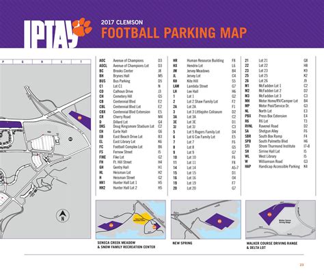 Clemson University Parking Map