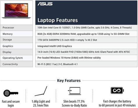 ASUS Intel Core i5 10th Gen - (8 GB/1 TB HDD/Windows 10 Home) X409JA ...