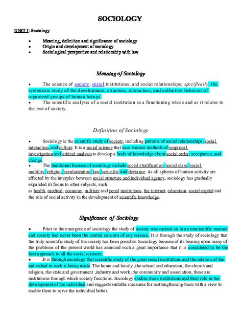 Image result for Sociology Lecture Notes PDF