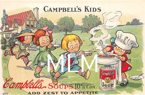 4 Campbell's Soups Kid Advertising Postcard Set of 4