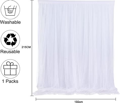 CO-AVE White Bridal Shower Backdrop Curtain Tulle India | Ubuy