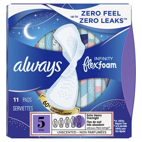 Always Infinity FlexFoam Pads, Size 5, Extra Heavy Absorb, Unscented ...