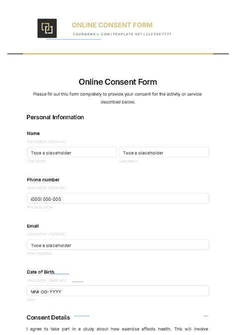 Image result for Consent Form Examples