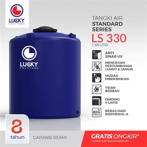 Jual Tandon Air | Toren Air 3.300 Liter Lucky LS 330 - Biru - Kota ...