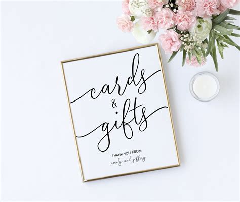 Cards and Gifts Sign, EDITABLE, Printable Wedding Template, Modern ...