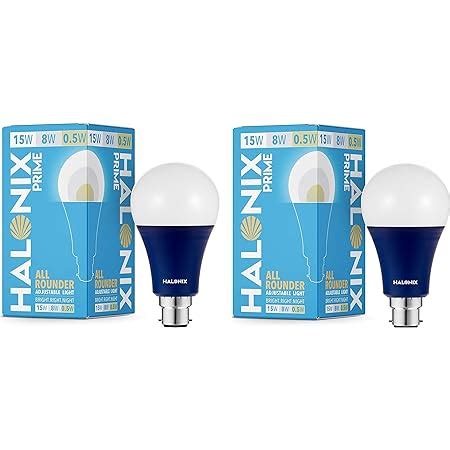 Buy HALONIX 9W,0.5W B22 Led Bulb Cool White & Off White,Pack of 1, All ...