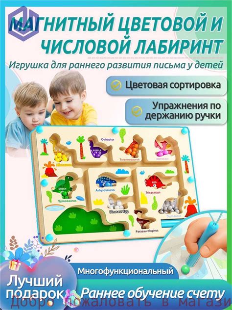 Развивающая игрушка Монтессори: магнитный лабиринт для малышей 3-5 лет ...