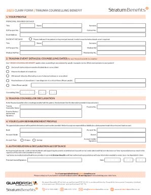 Fillable Online 2022 Trauma Counselling Claim Form Fax Email Print ...