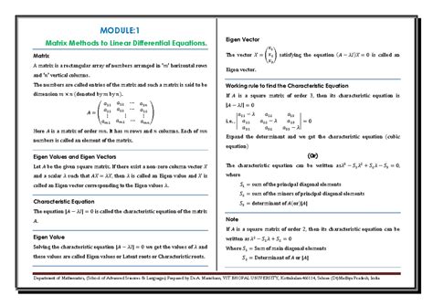 Module-5 - Notes - Module-V DIFFERENCE EQUATIONS DIFFERENCE EQUATIONS ...
