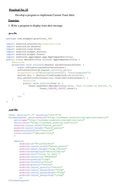 Pr23 - Jxkxk - Practical No: 15 Develop a program to implement Custom ...