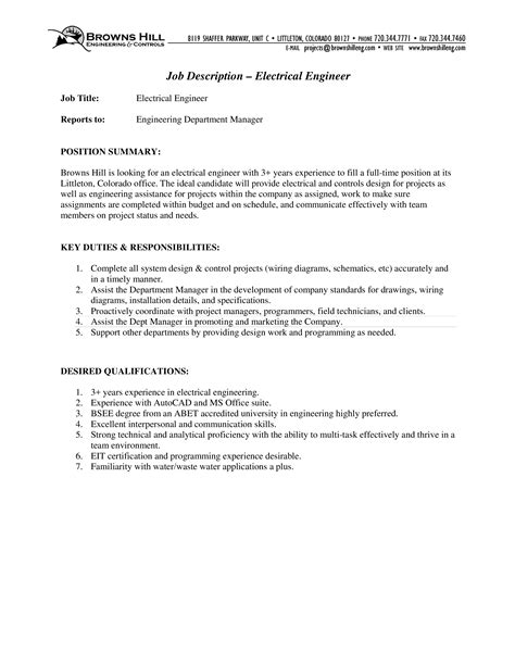Image result for Electrical Engineering Job Description
