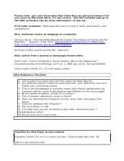 MLA Format Checklist 的图像结果