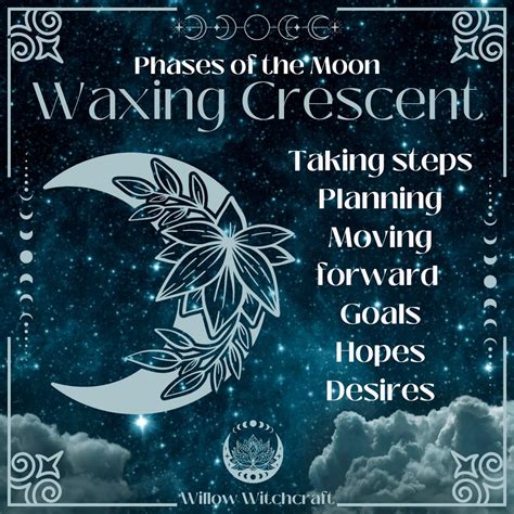 Phases of the Moon ~ Waxing Crescent | Moon phases, Moon cycles, Witchcraft