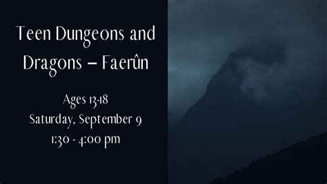 Teen Dungeons and Dragons – Faerûn | Safety Harbor Public Library