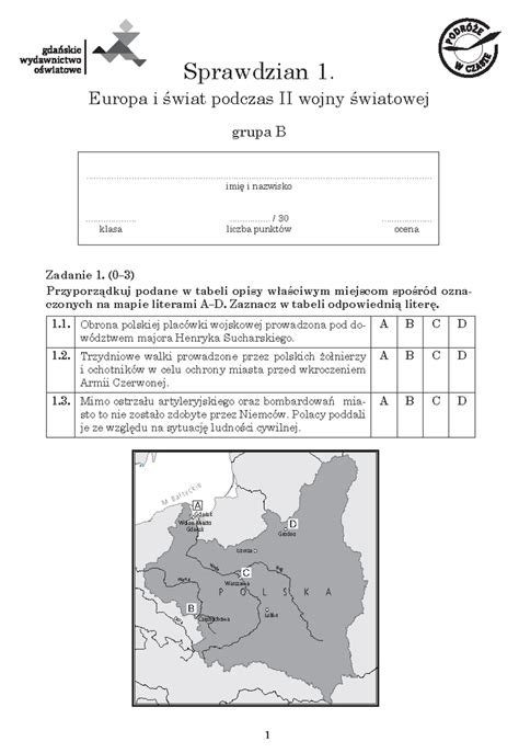 Sprawdzian IV: Polska Rzeczpospolita Ludowa - Grupa A i B - Studocu