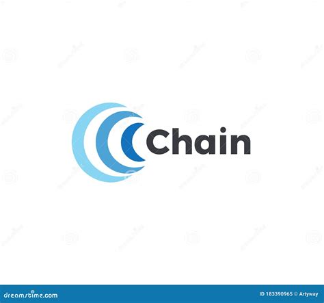 Abstract Chain Icon, Blue Arc in Semicircle. Banking Currency Logo ...