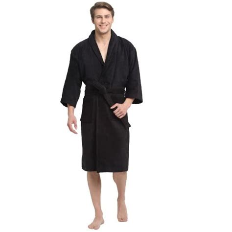 Buy Creeva Black 100% Cotton Bath Robe Online