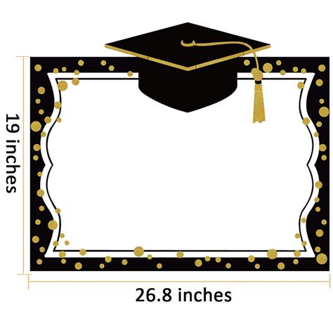 Buy Graduation Selfie Photo Booth Frame Black and Gold with 16Pcs ...