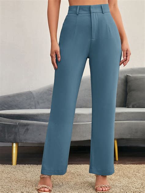 Solid High Rise Tailored Trousers | Suits for women, Clothes for women ...