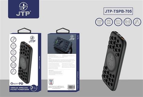 JTP Wireless Power Bank 10000Mah Pocket Size - Sticking Cups - Tech Point