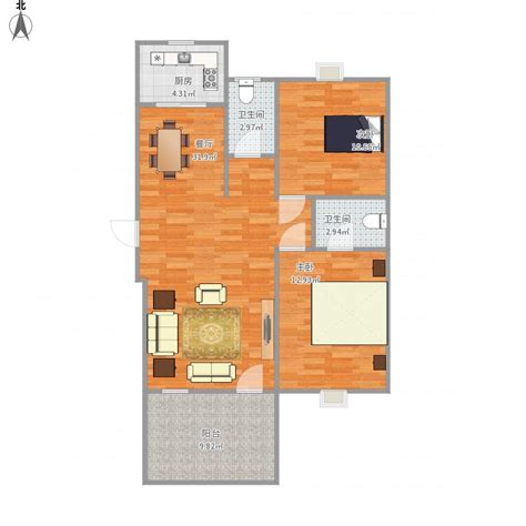 两室一厅户型图90平方,两室一厅户型平面图,90平米二室二厅户型图_大山谷图库