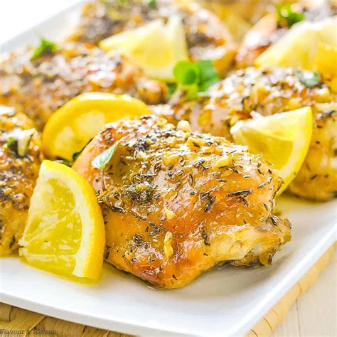 Baked Lemon Chicken Recipe Baked Lemon & Herb Chicken Thigh With