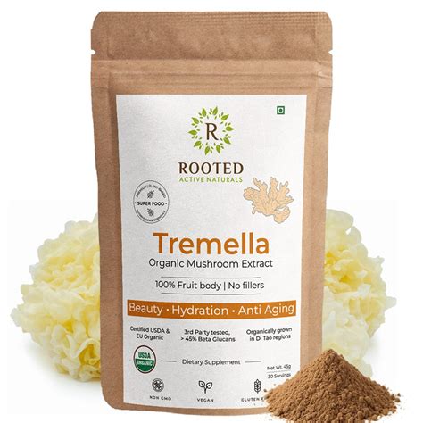 Tremella Mushroom Extract Powder Supplement Online | Rooted Actives ...