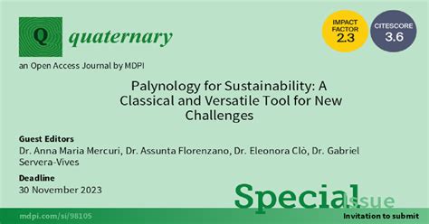Quaternary | Special Issue : Palynology for Sustainability: A Classical ...
