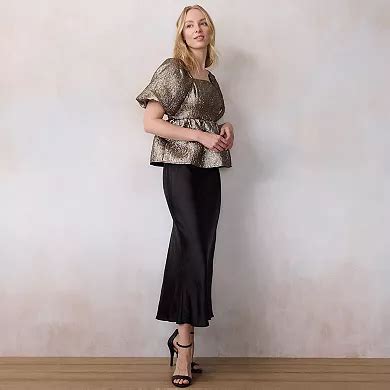 Women's LC Lauren Conrad Puff Sleeve Peplum Top