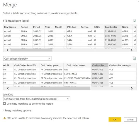 Error message when merging two tables - Microsoft Fabric Community