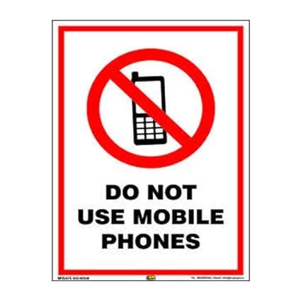 Mr. Safe - Do Not Use Mobile Phones Sign Eco Vinyl Sticker A4 (8.25 ...