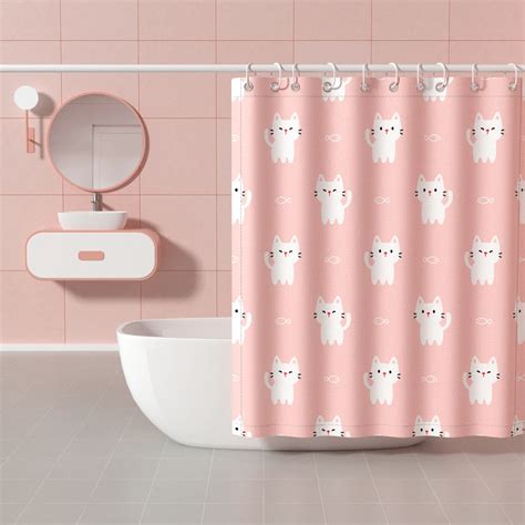Waterproof Fabric Shower Curtains With Hooks Cute Cartoon Funny Shower ...