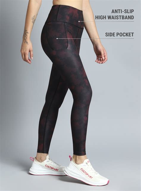 Buy Women's Black Dance Flow AOP COMFlex Tights Online in India | Cult ...