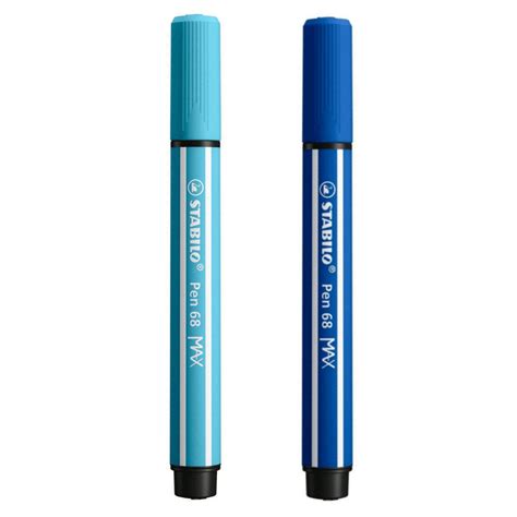 Stabilo | Pen 68 | Max Arty | Dark Blue And Light Blue | Pack of 2 ...