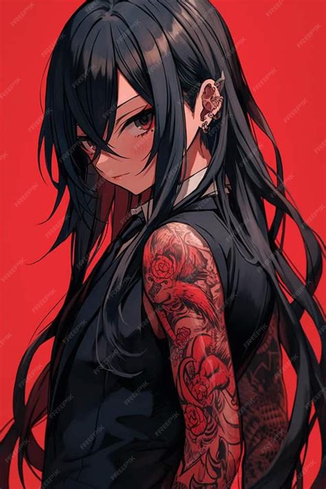 Premium AI Image | A anime character red background