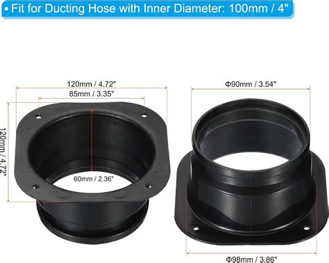 PATIKIL 4 Duct Connector Flange, 2 Pack Dryer Vent India | Ubuy