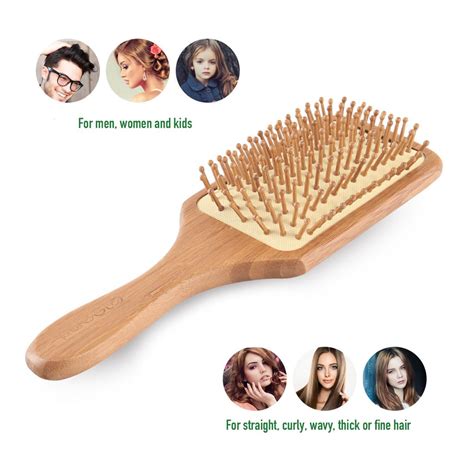 Natural Bamboo Bristle Hair Brush Square Large For Sale – pureGLO Naturals