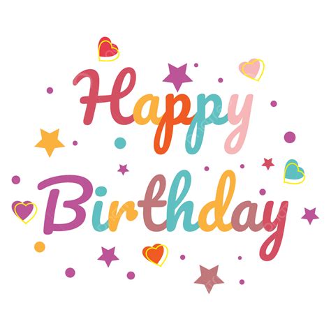 Happy Birthday Colored Font Text Vector Design, Birthday Font, Happy ...