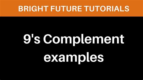 9s Complement Examples 的图像结果