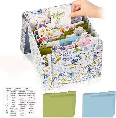Amazon.com: Collapsible Greeting Card Organizer Box Greeting Card ...