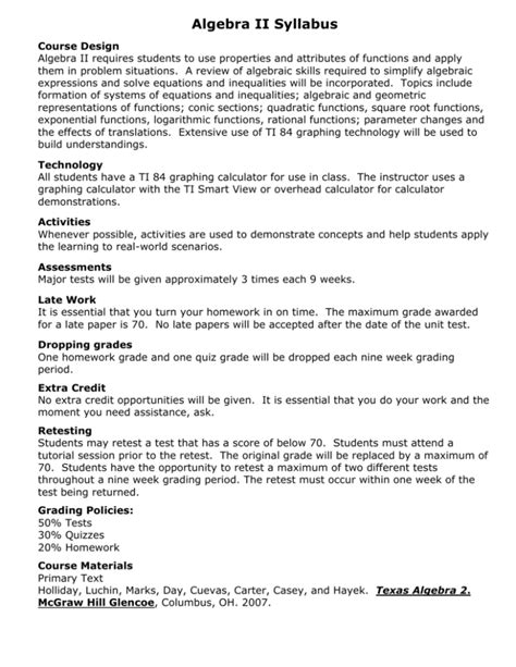 Image result for Algebra Syllabus