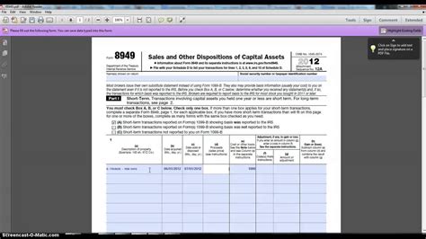 Image result for How to Fill Out Form 8949