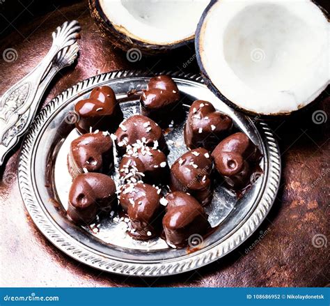 Chocolate Candies Sweets with Coconut Stock Photo - Image of chocolate ...