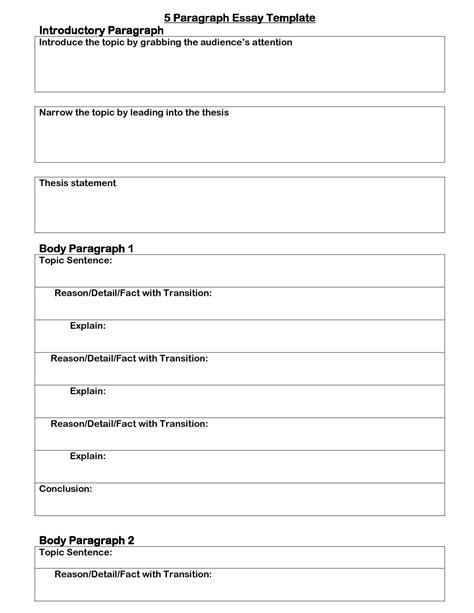 Persuasive essay: 5 paragraph outline template