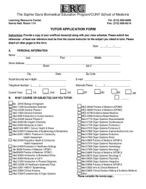 Fillable Online tutor application form Fax Email Print - pdfFiller